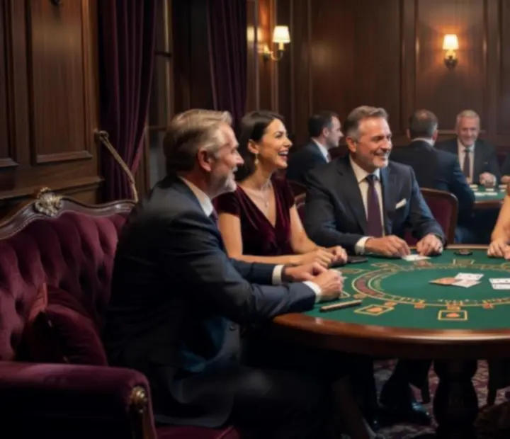 Magyar vendégek blackjack asztalnál, társasági hangulatban